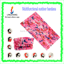 Ningbo Lingshang wholesale polyester microfiber magic seamless multifunctional headwear tube bandana